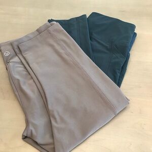 (2) Vogo Athletica Capris (2 pr); Brown Capri & Gray/Bluish Capri; Size L